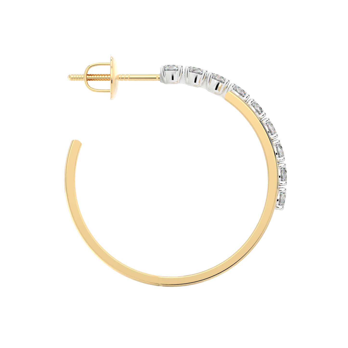 Yellow Gold-Solstice Round Diamond Studs_view=SIDE