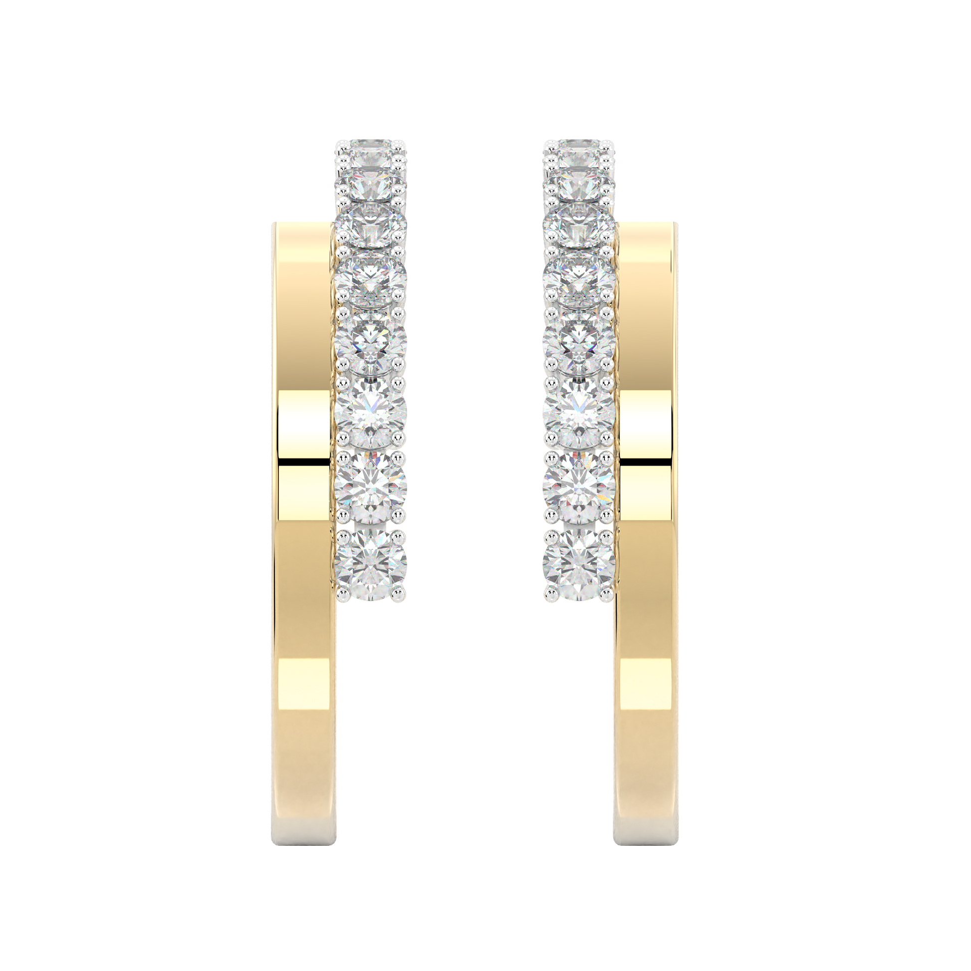 Yellow Gold-Solstice Round Diamond Studs_view=TOP