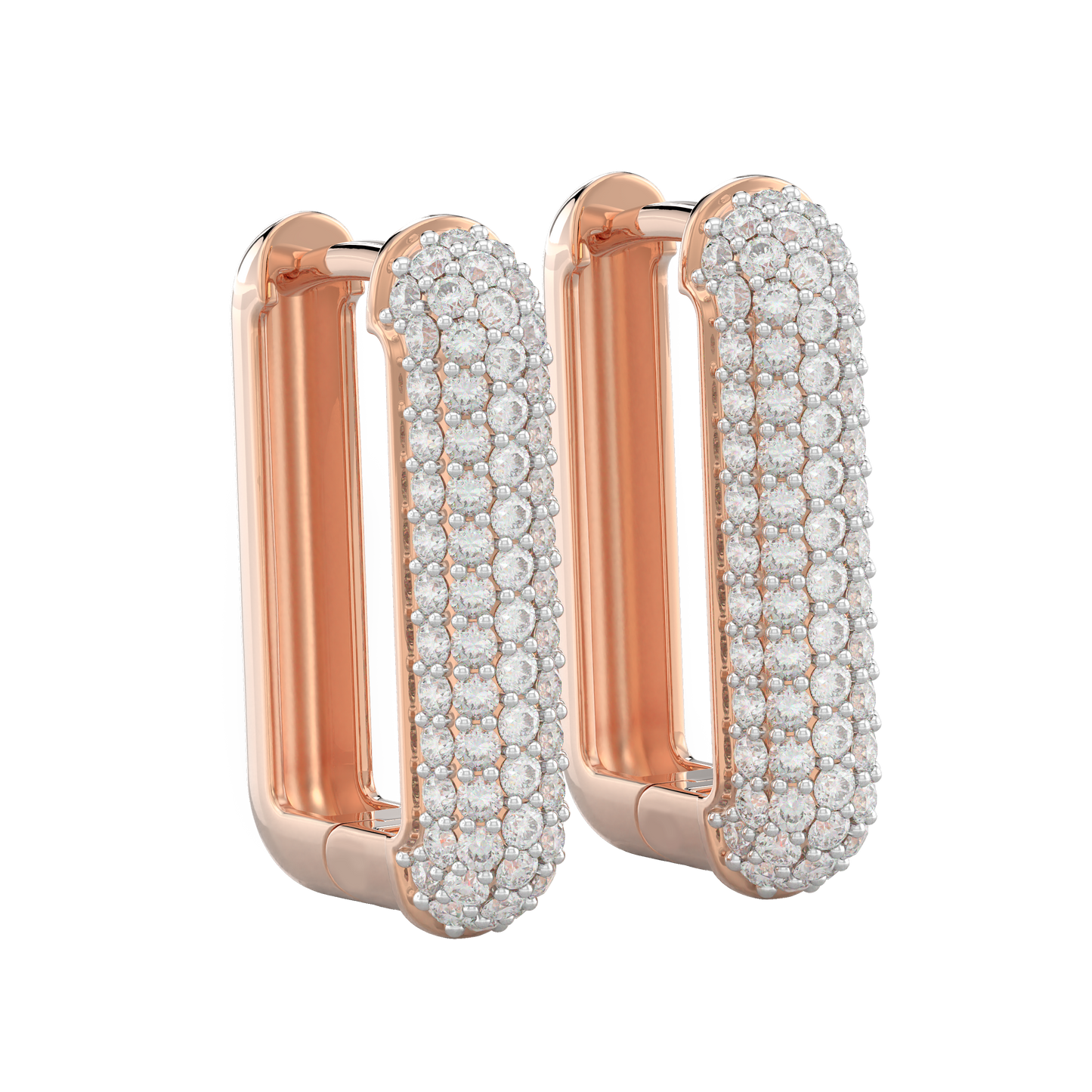 Pink Gold-Infinity Tapered Lab Diamond Studs_view=3DV