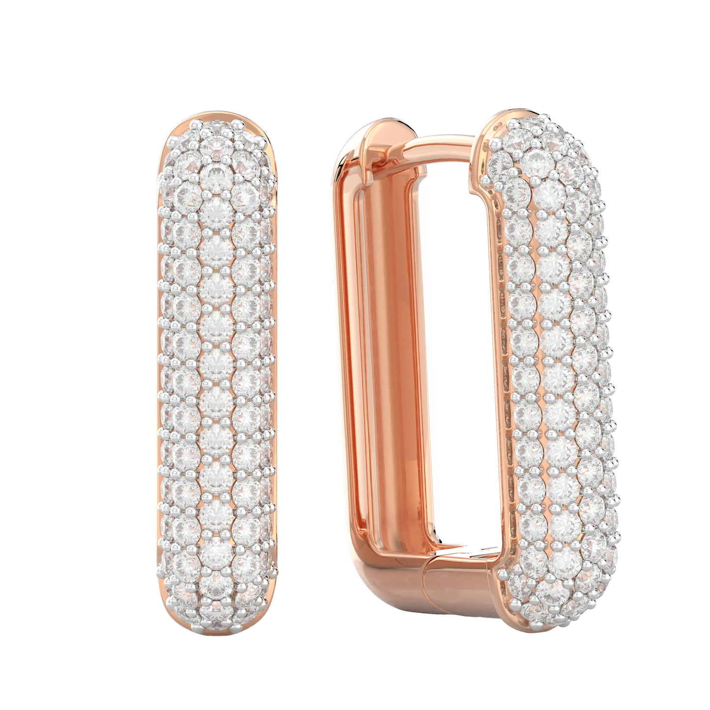 Pink Gold-Infinity Tapered Lab Diamond Studs_view=FRONT