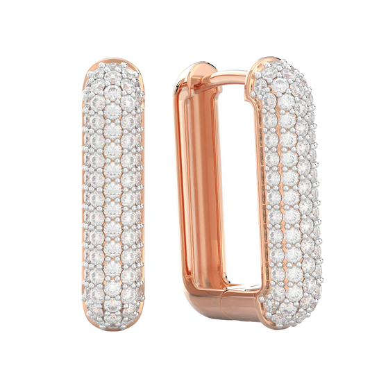 Pink Gold-Infinity Tapered Lab Diamond Studs_view=FRONT