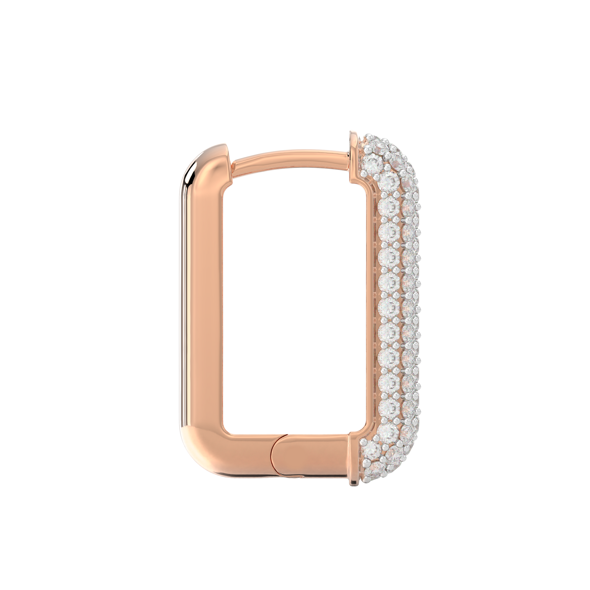 Pink Gold-Infinity Tapered Lab Diamond Studs_view=SIDE