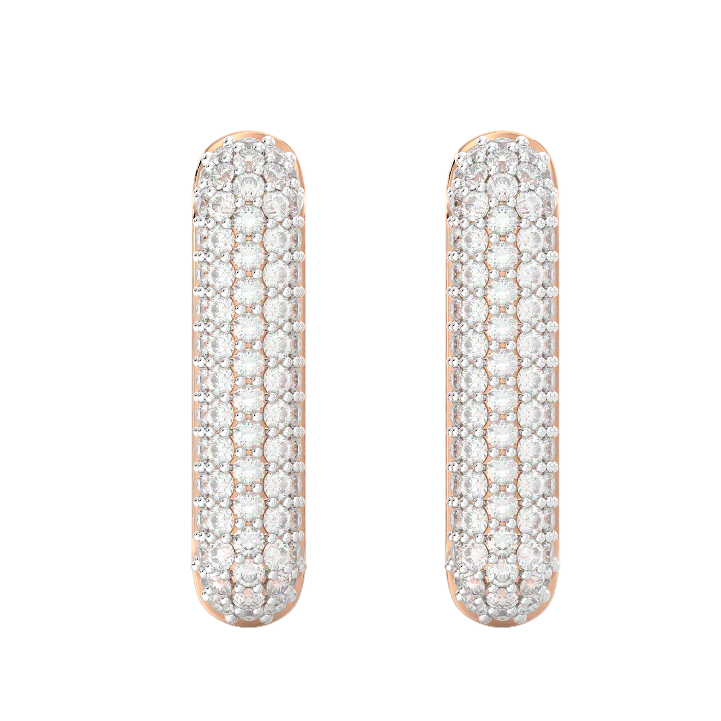 Pink Gold-Infinity Tapered Lab Diamond Studs_view=TOP