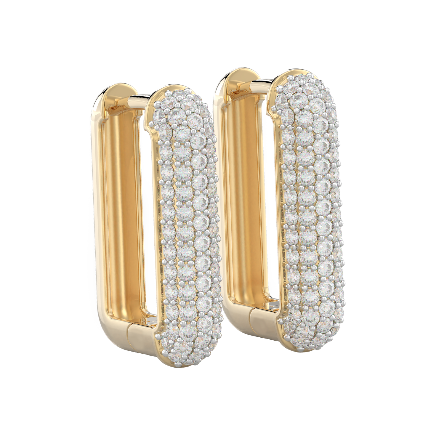 Yellow Gold-Infinity Tapered Lab Diamond Studs_view=3DV