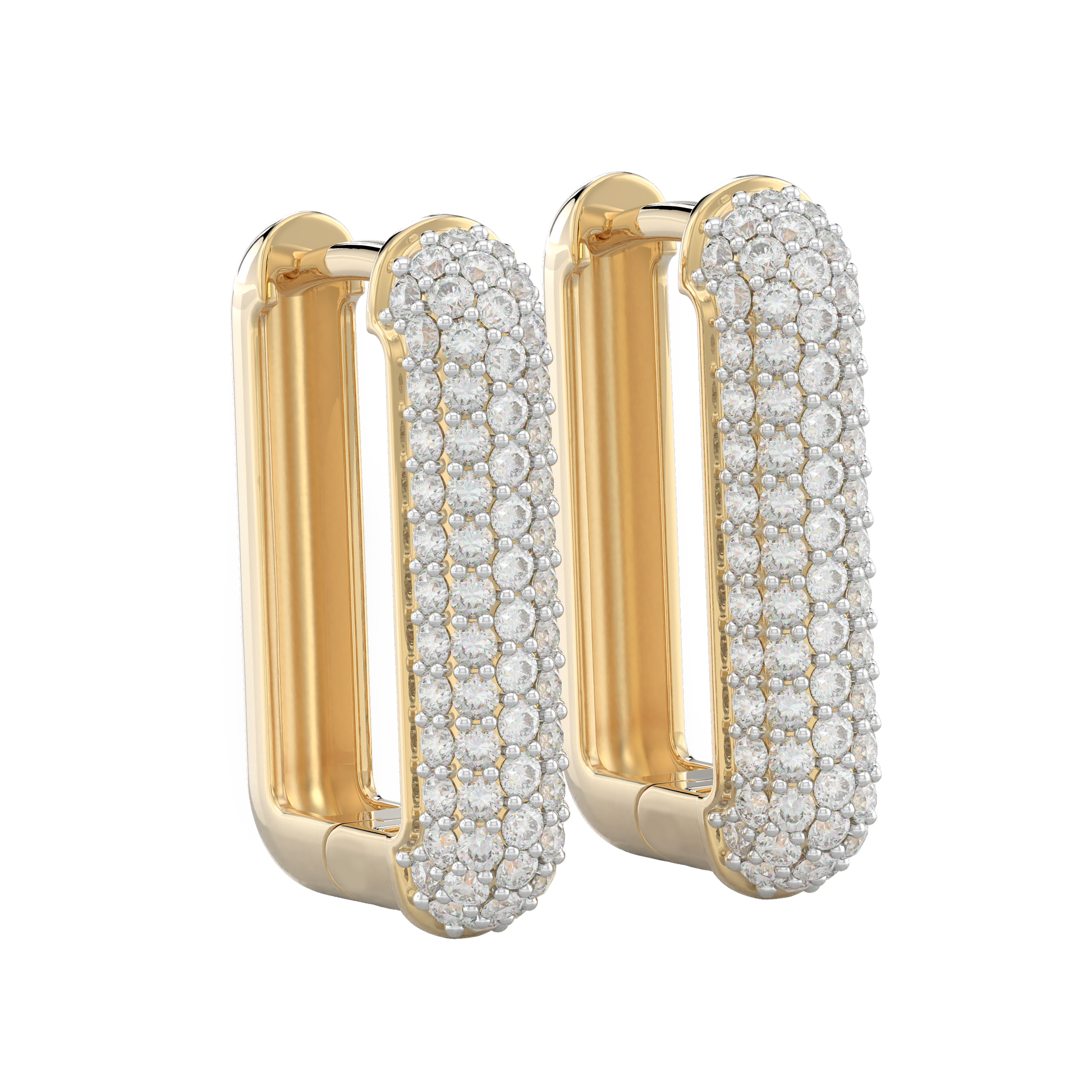 Yellow Gold-Infinity Tapered Lab Diamond Studs_view=3DV