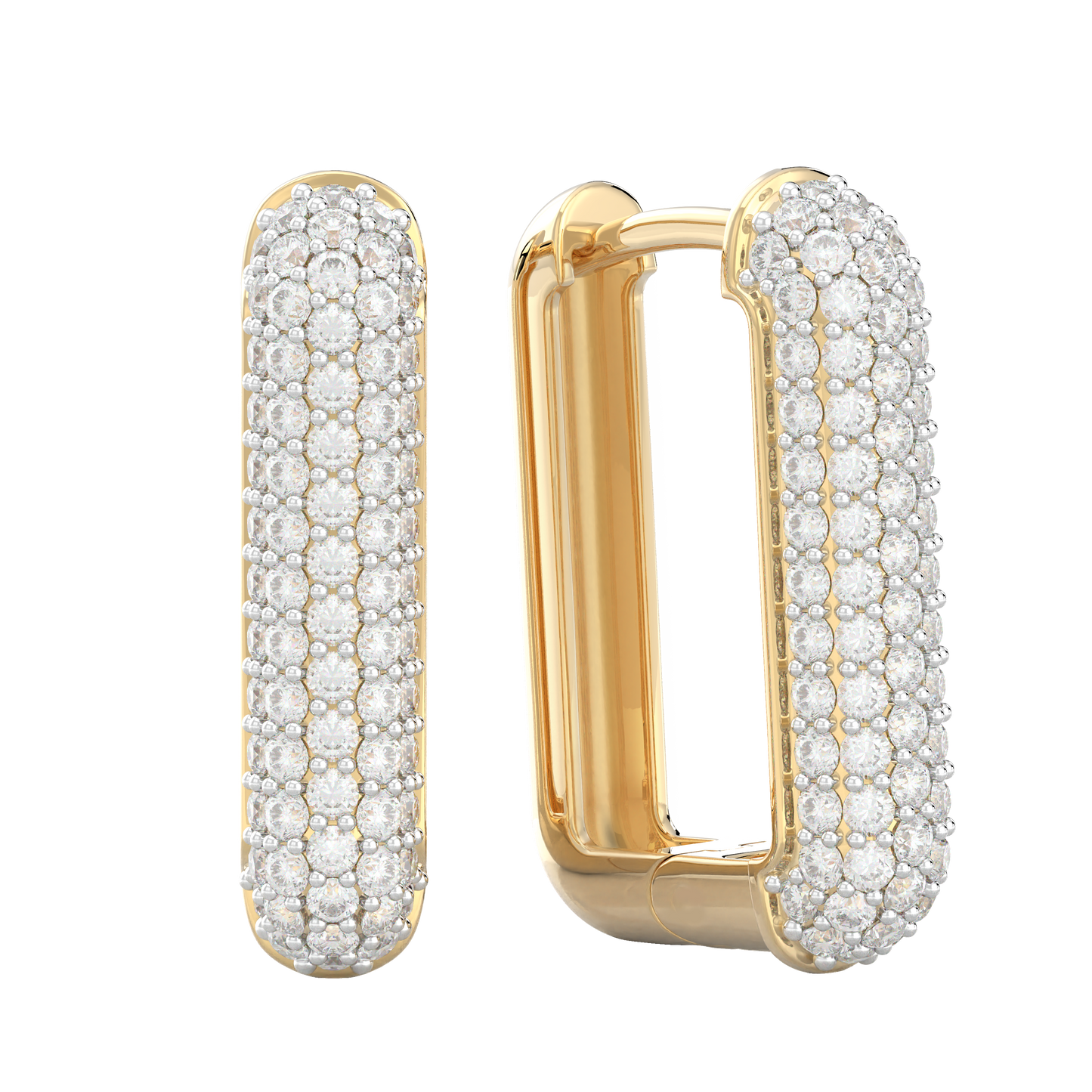 Yellow Gold-Infinity Tapered Lab Diamond Studs_view=FRONT