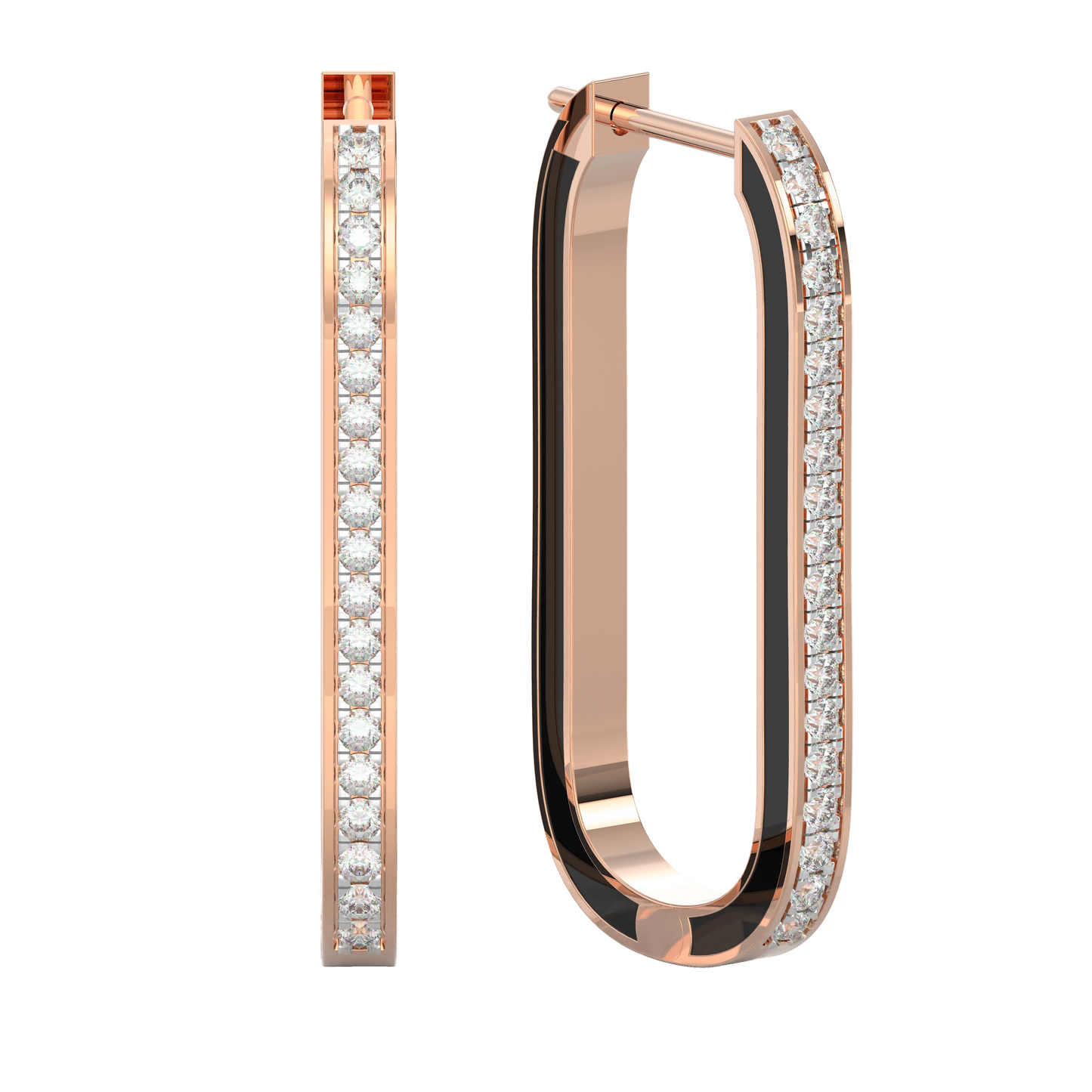 Pink Gold-Verve Oblong Hoop Earrings_view=FRONT