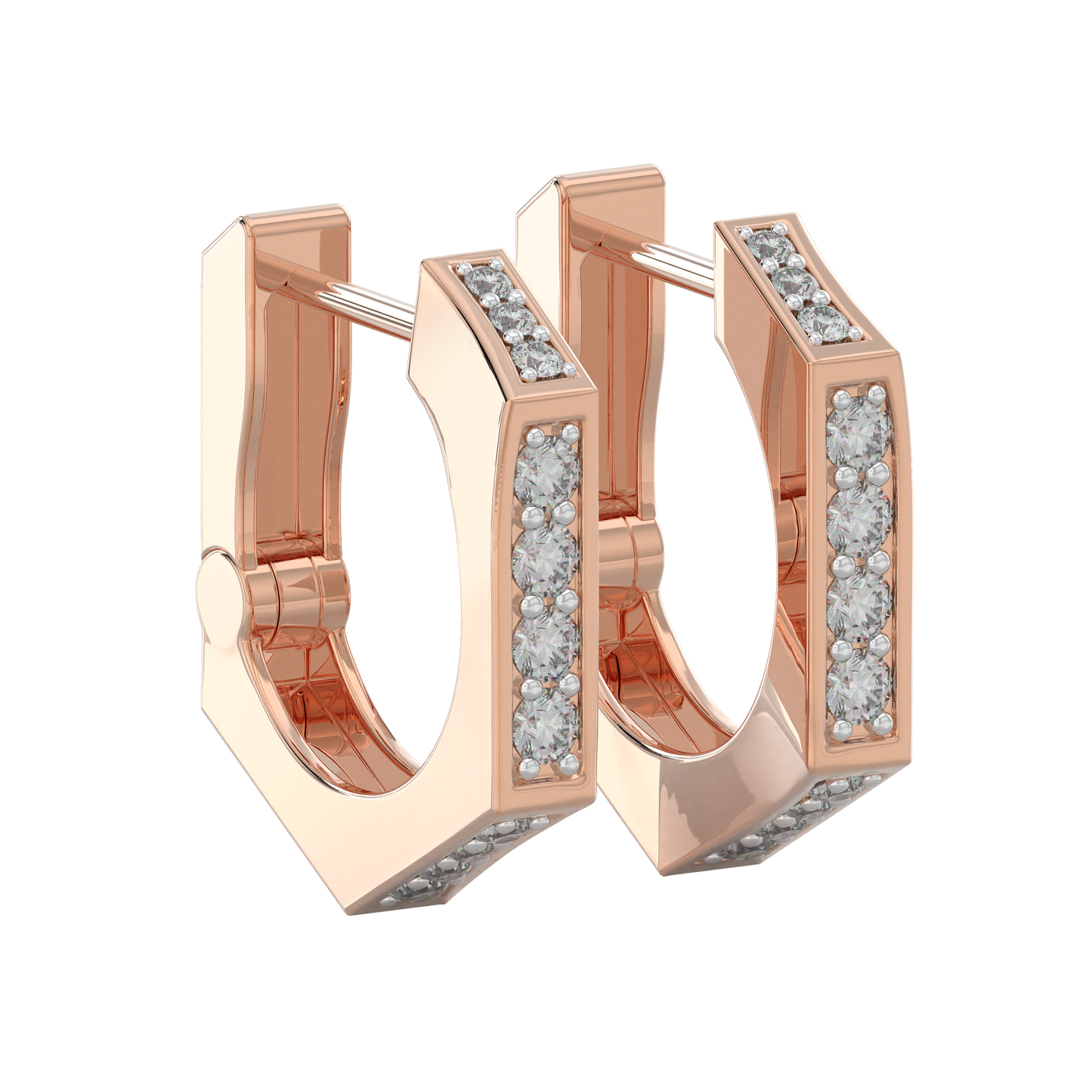 Pink Gold-Celestial Classic Diamond Studs_view=3DV