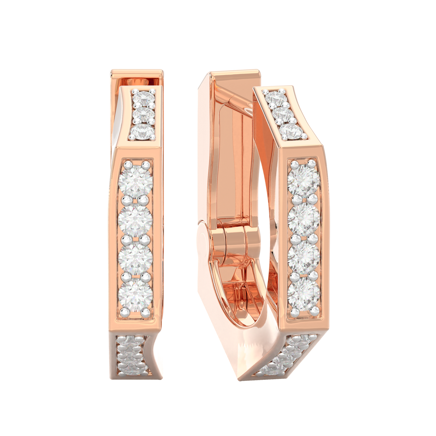 Pink Gold-Celestial Classic Diamond Studs_view=FRONT