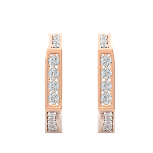 Pink Gold-Celestial Classic Diamond Studs_view=TOP