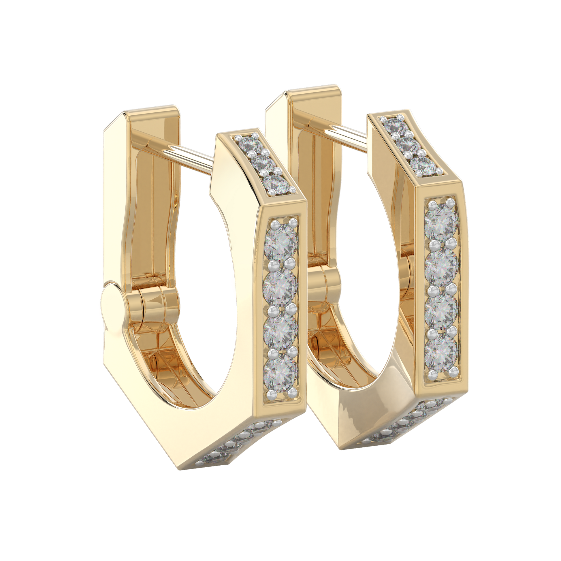 Yellow Gold-Celestial Classic Diamond Studs_view=3DV