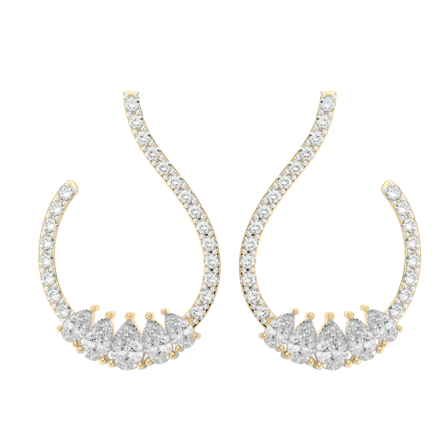 Yellow Gold-Cosmic Soft Curve Lab Diamond Piece_view=TOP