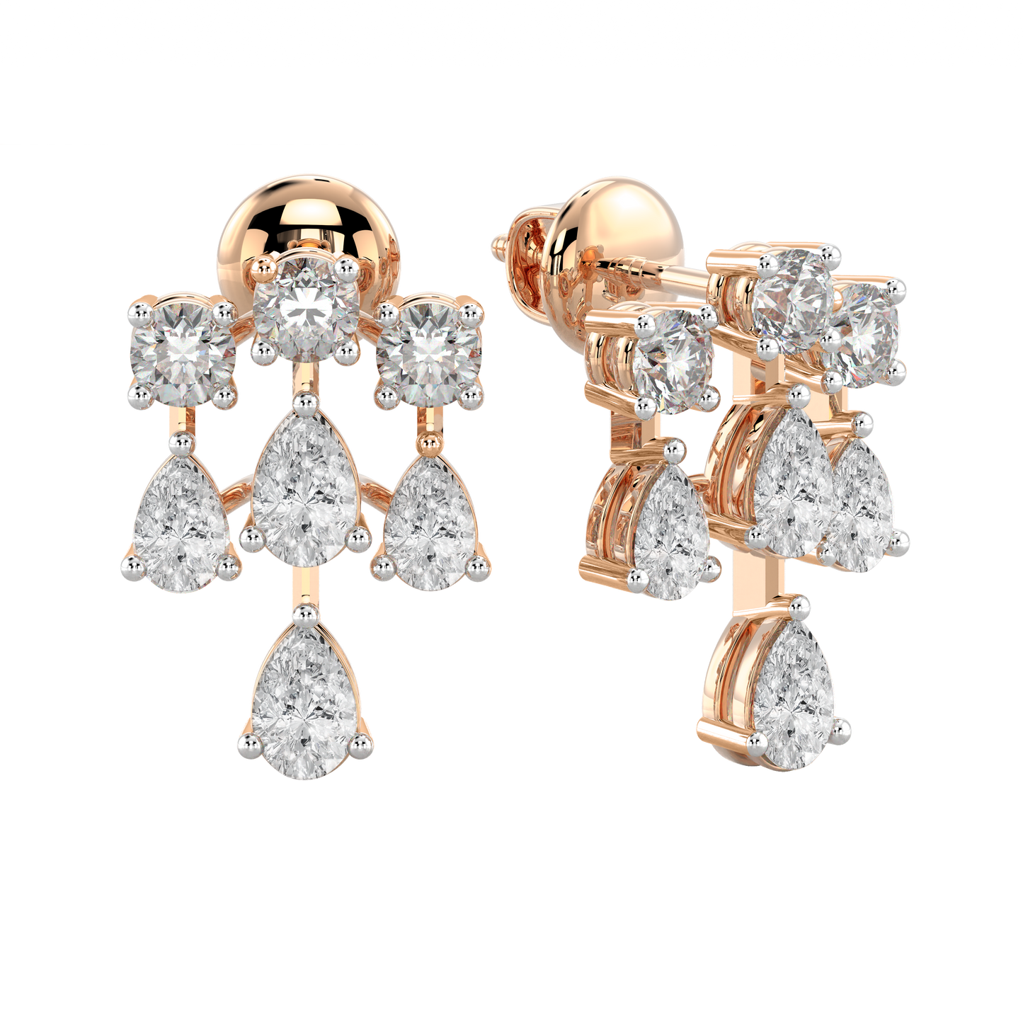 Pink Gold-Nova Pendant & Earrings Set- Diamond Pendant_view=FRONT