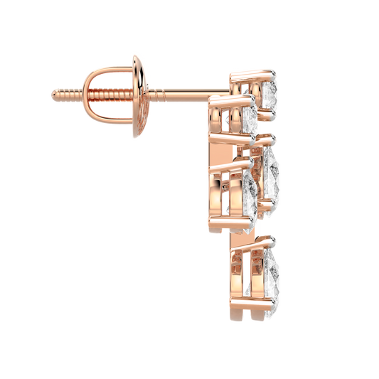 Pink Gold-Nova Pendant & Earrings Set- Diamond Pendant_view=SIDE