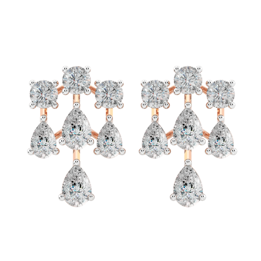 Pink Gold-Nova Pendant & Earrings Set- Diamond Pendant_view=TOP