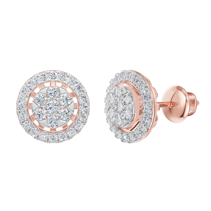 Pink Gold-Divine Halo Stud Earrings_view=FRONT