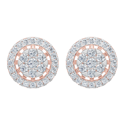 Pink Gold-Divine Halo Stud Earrings_view=TOP
