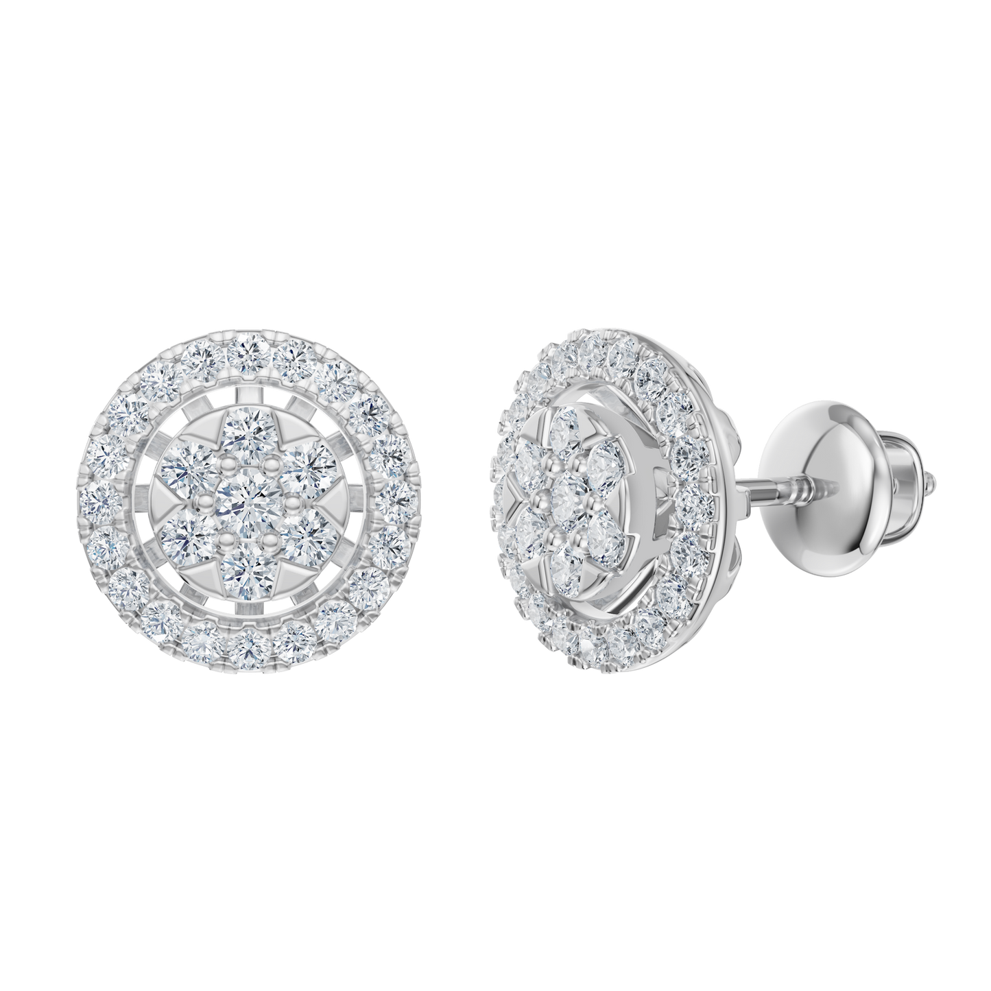 White Gold-Divine Halo Stud Earrings_view=FRONT