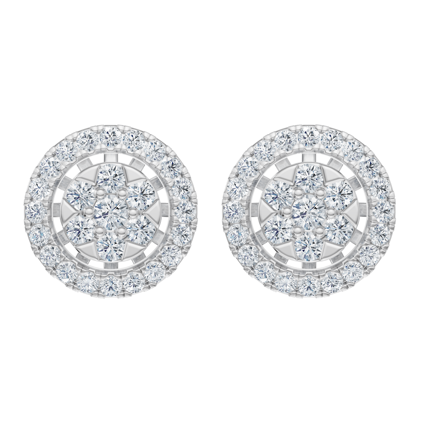 White Gold-Divine Halo Stud Earrings_view=TOP