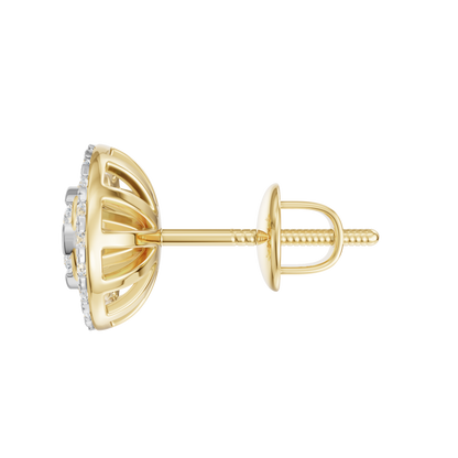 Yellow Gold-Divine Halo Stud Earrings_view=SIDE