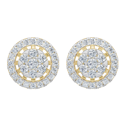 Yellow Gold-Divine Halo Stud Earrings_view=TOP