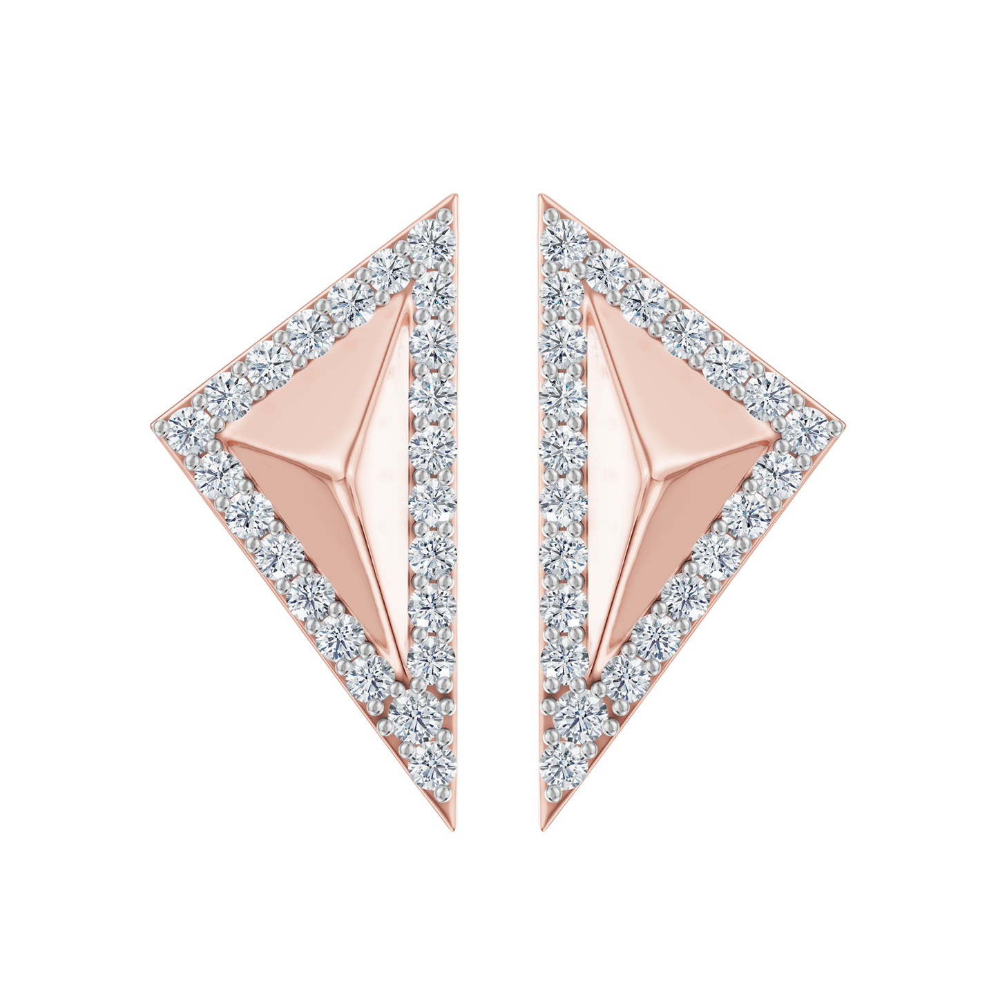 Pink Gold-Triad  Stud Earrings_view=TOP