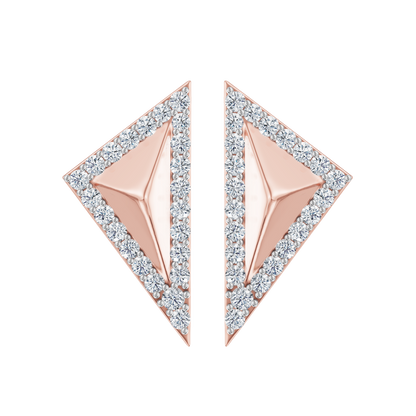 Pink Gold-Triad  Stud Earrings_view=TOP