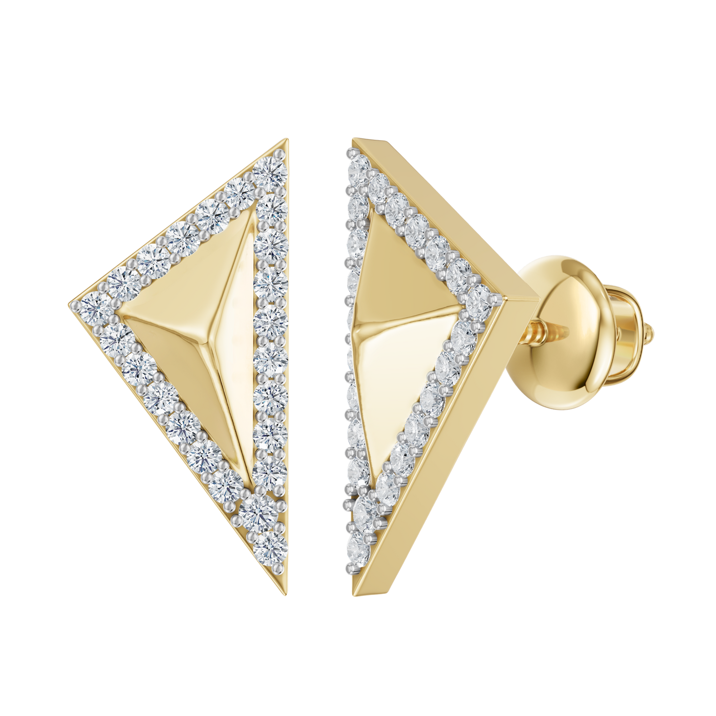Yellow Gold-Triad  Stud Earrings_view=FRONT