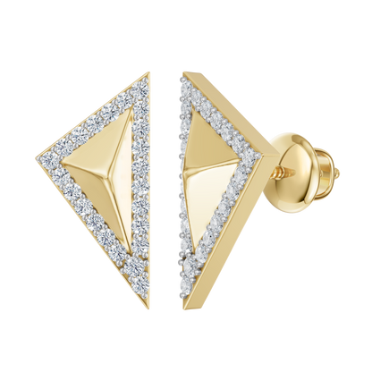 Yellow Gold-Triad  Stud Earrings_view=FRONT