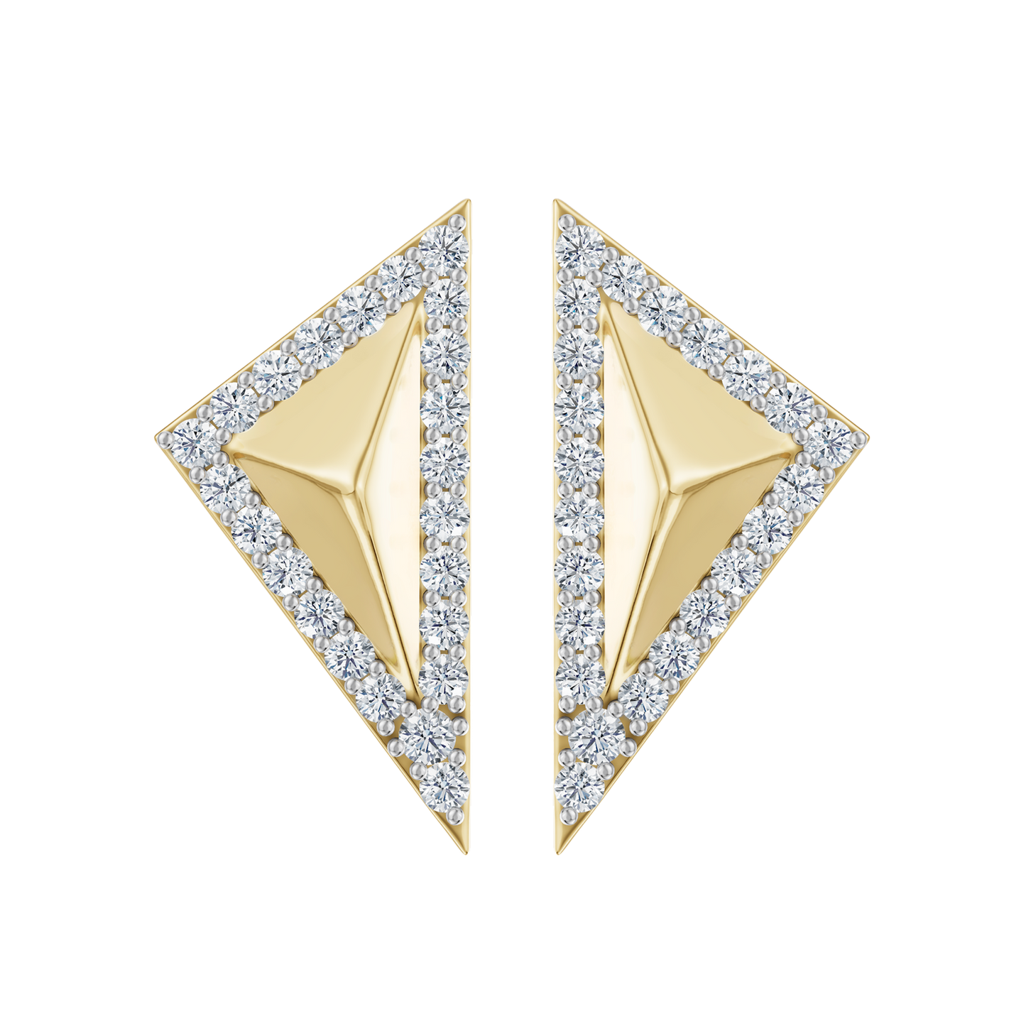 Yellow Gold-Triad  Stud Earrings_view=TOP