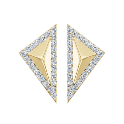 Yellow Gold-Triad  Stud Earrings_view=TOP