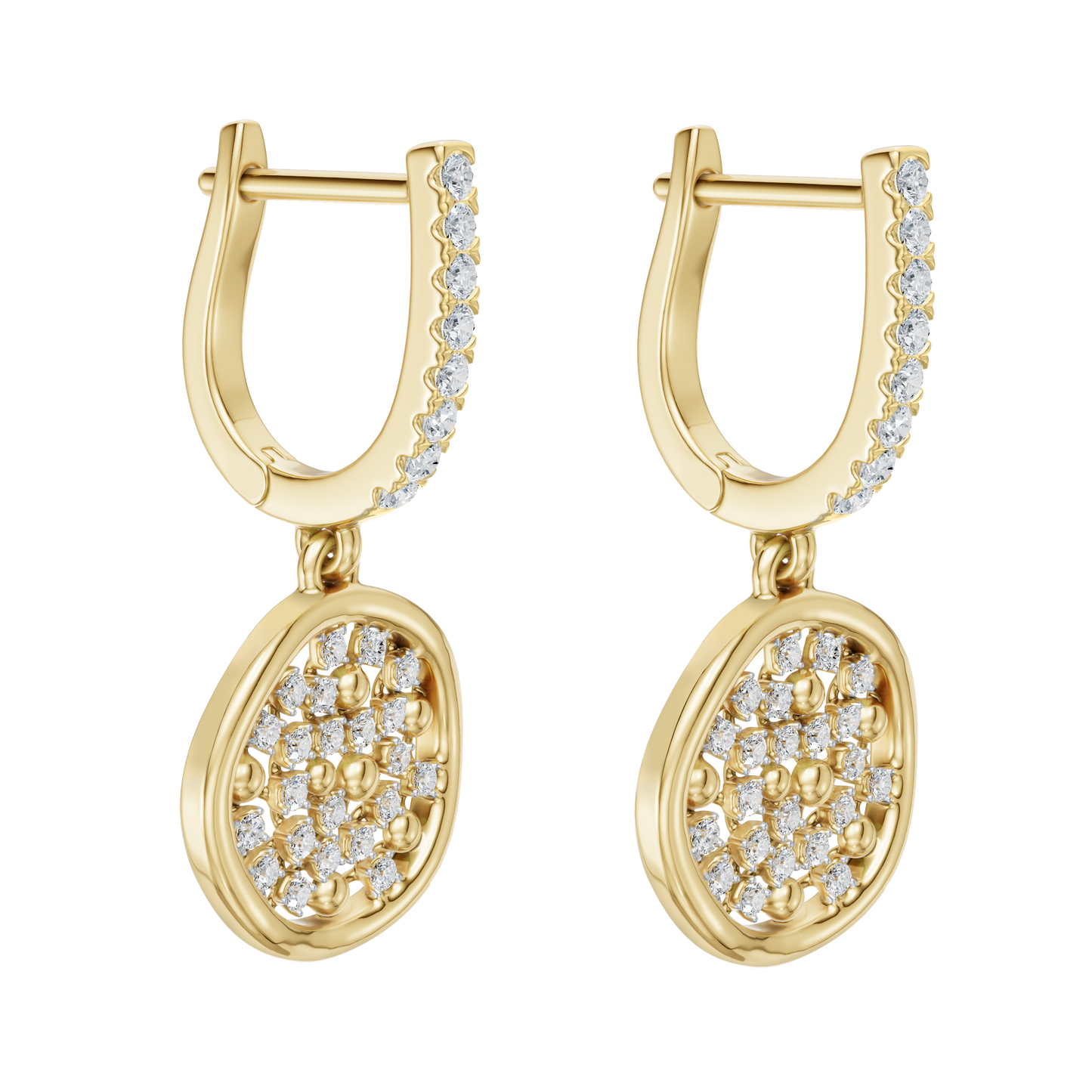 Yellow Gold-Atom Earrings_view=3DV
