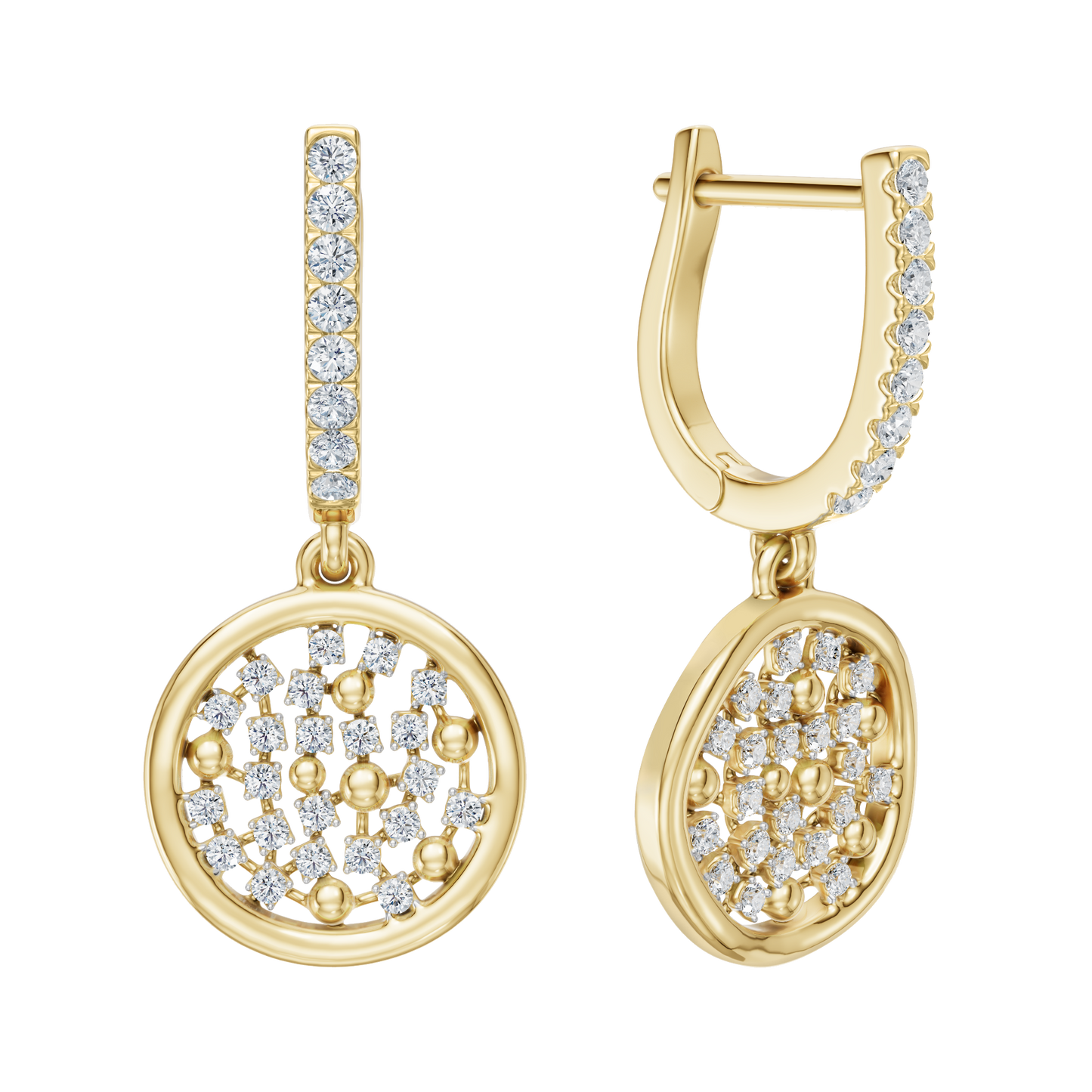 Yellow Gold-Atom Earrings_view=FRONT