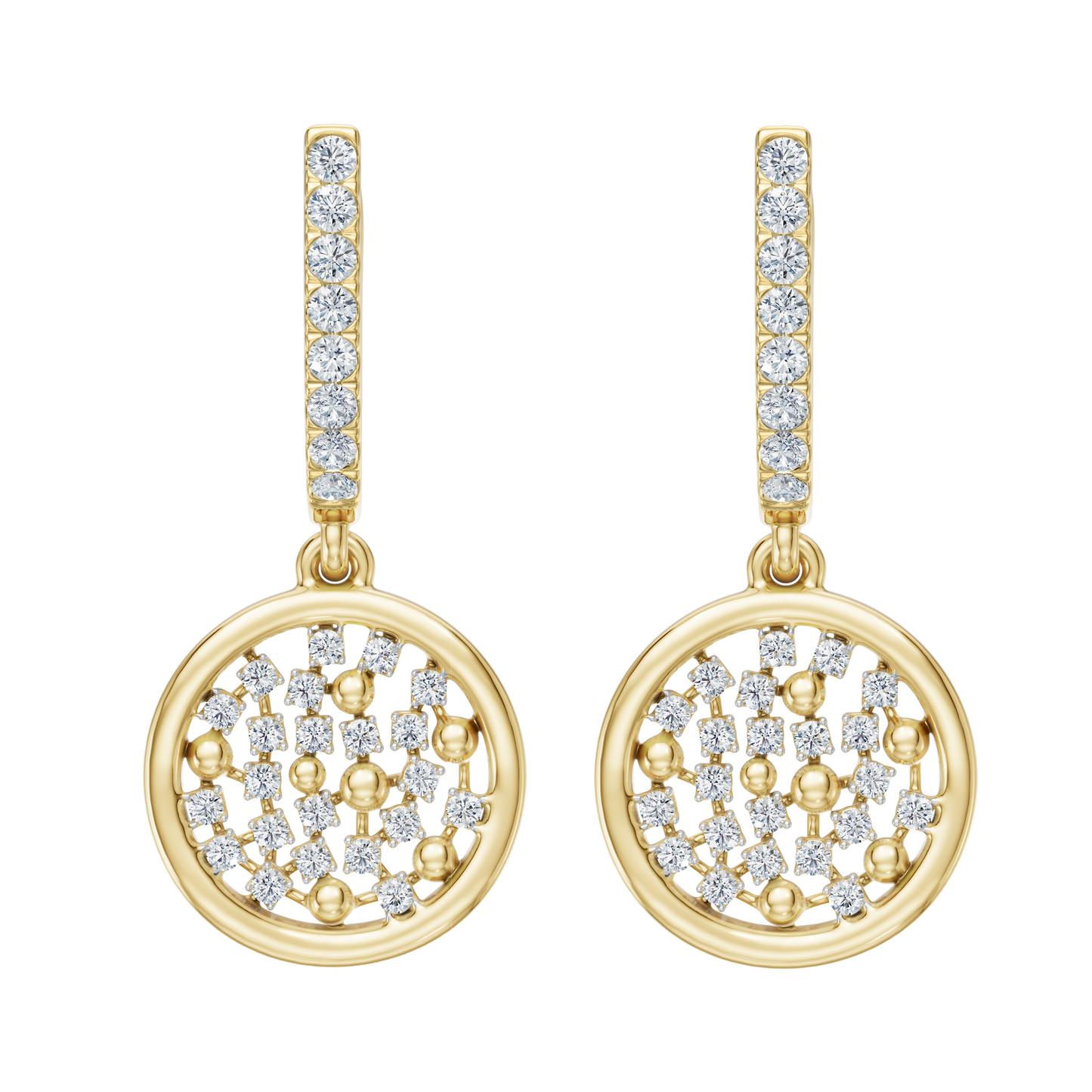 Yellow Gold-Atom Earrings_view=TOP