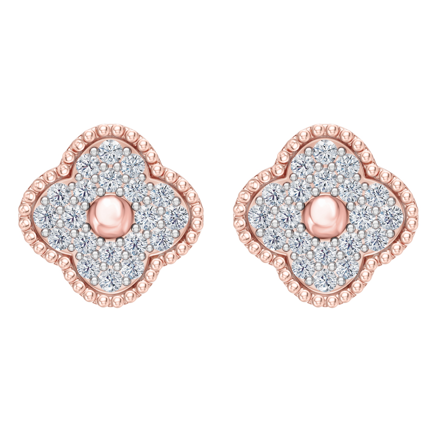 Pink Gold-Clover Pave Earrings_view=TOP