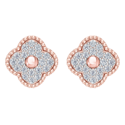 Pink Gold-Clover Pave Earrings_view=TOP