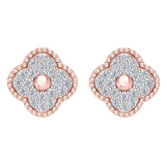 Pink Gold-Clover Pave Earrings_view=TOP