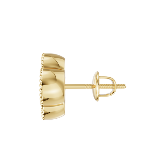 Yellow Gold-Clover Pave Earrings_view=SIDE