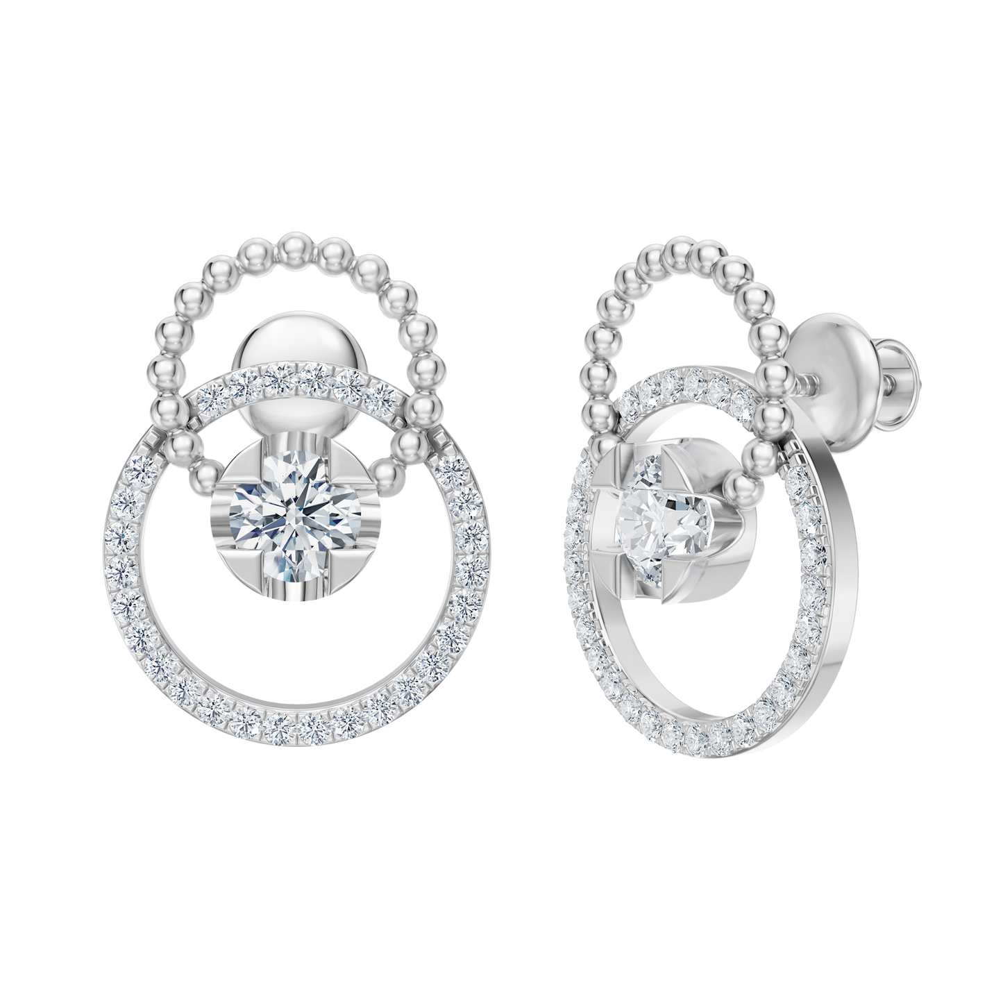 White Gold-Mermaid Link Earrings_view=3DV