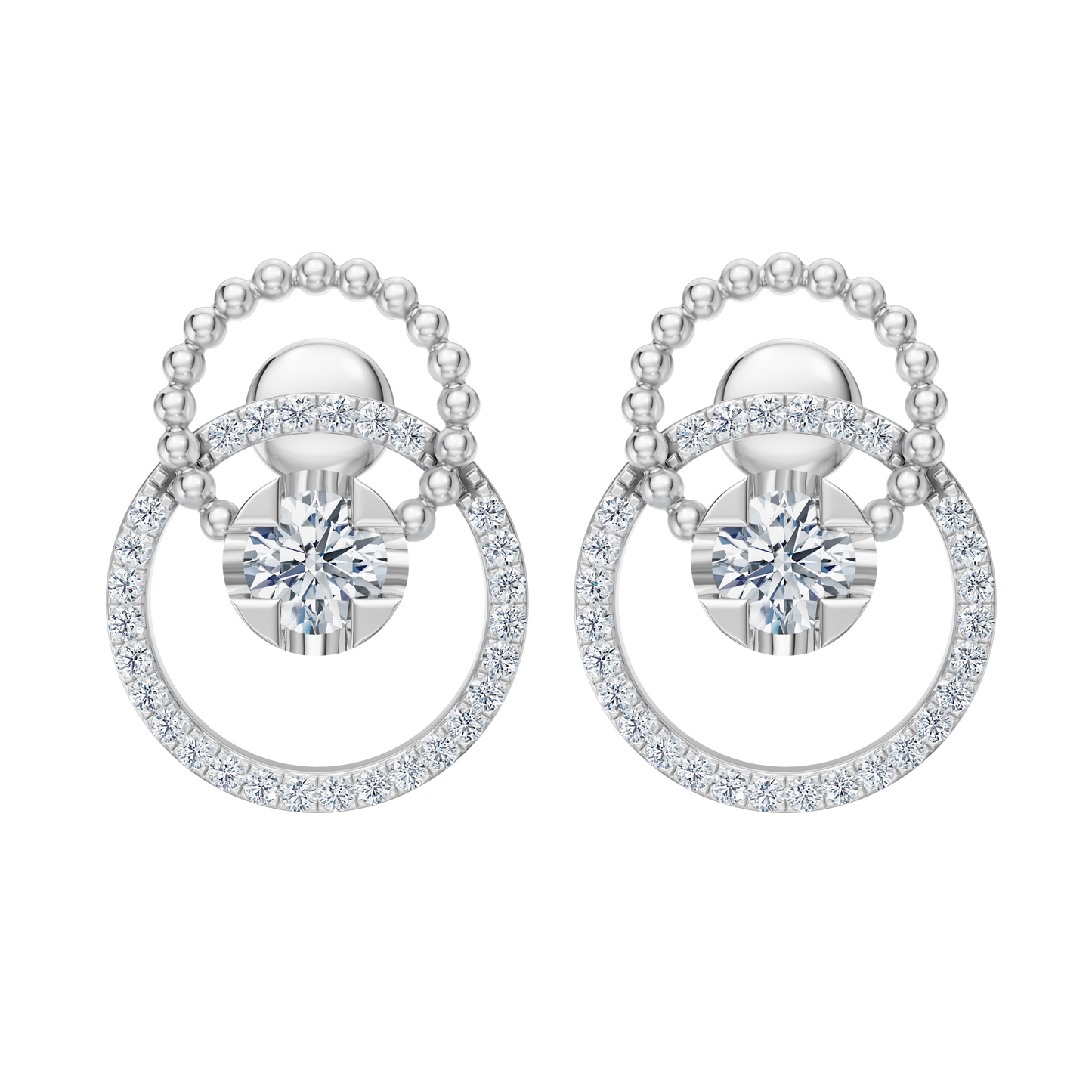 White Gold-Mermaid Link Earrings_view=FRONT