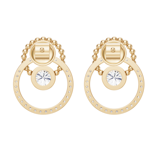 Yellow Gold-Mermaid Link Earrings_view=BACK