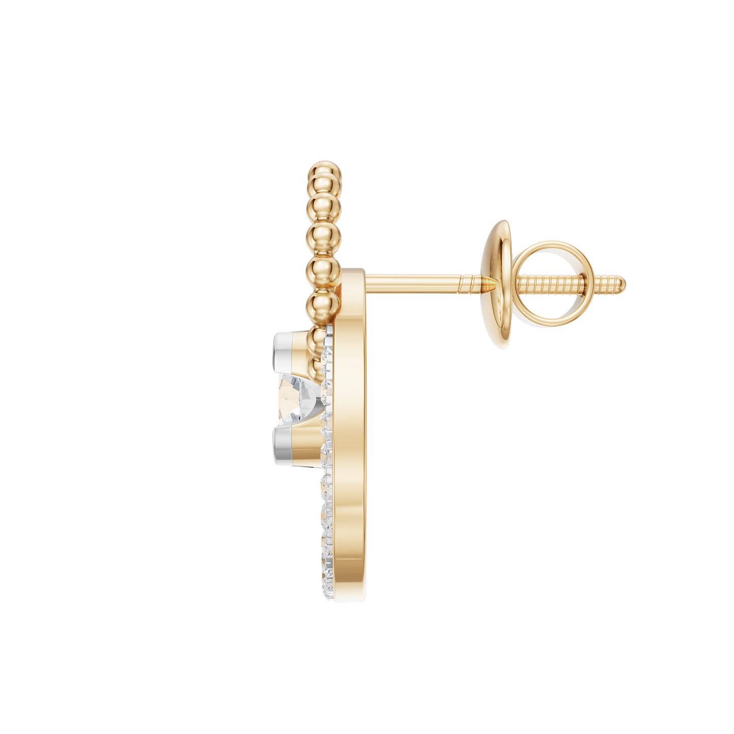 Yellow Gold-Mermaid Link Earrings_view=SIDE