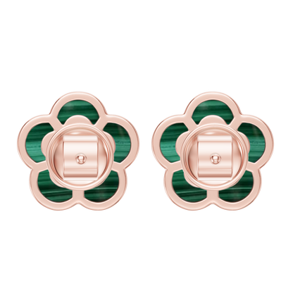 Pink Gold-Petal Malachite Earrings_view=BACK