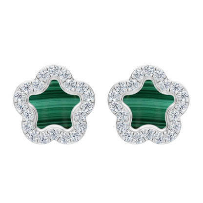 White Gold-Petal Malachite Earrings_view=TOP