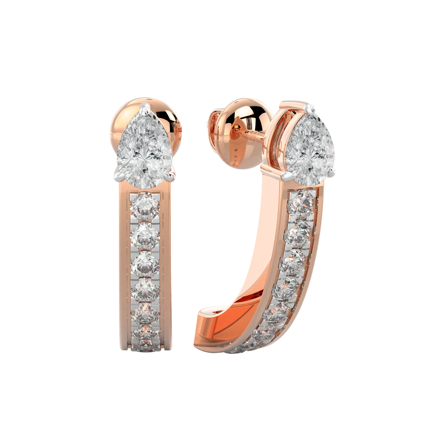 Pink Gold-Horizon Oval Lab-Grown Diamond Stud Earrings_view=FRONT