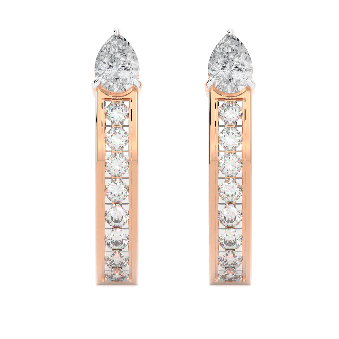 Pink Gold-Horizon Oval Lab-Grown Diamond Stud Earrings_view=TOP