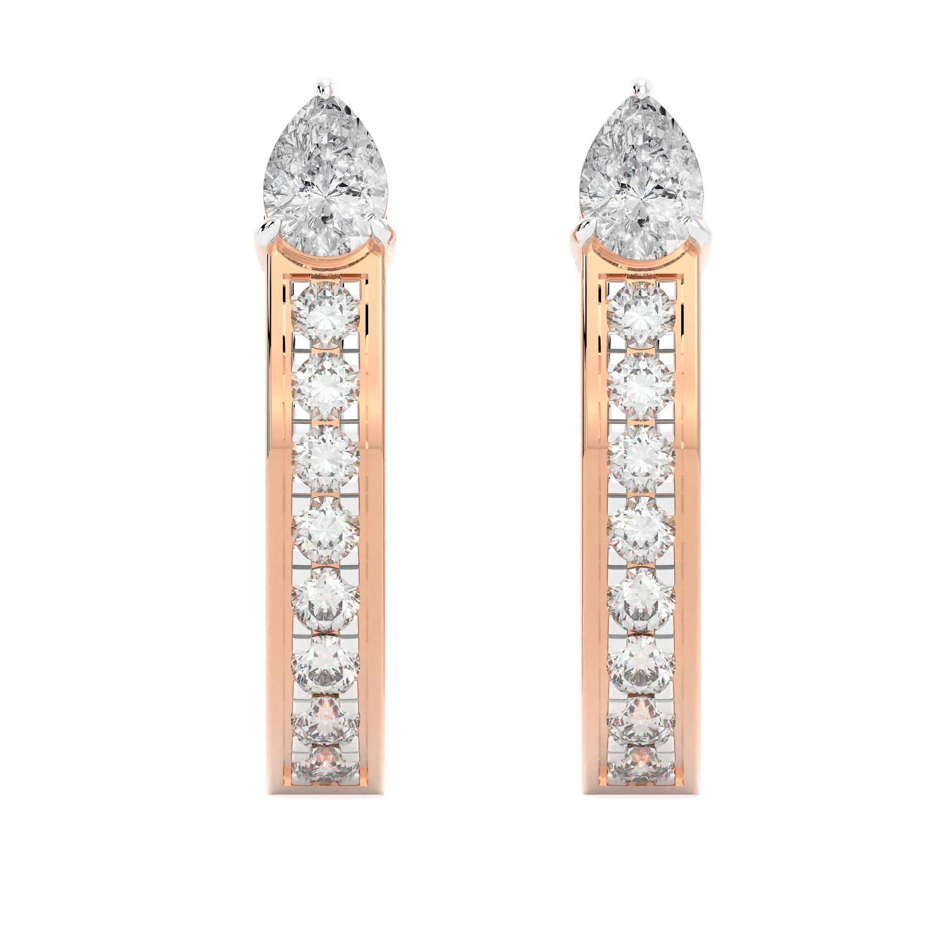 Pink Gold-Horizon Oval Lab-Grown Diamond Stud Earrings_view=TOP