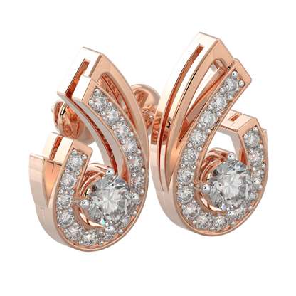 Pink Gold-Nova Diamond Earring Studs_view=3DV