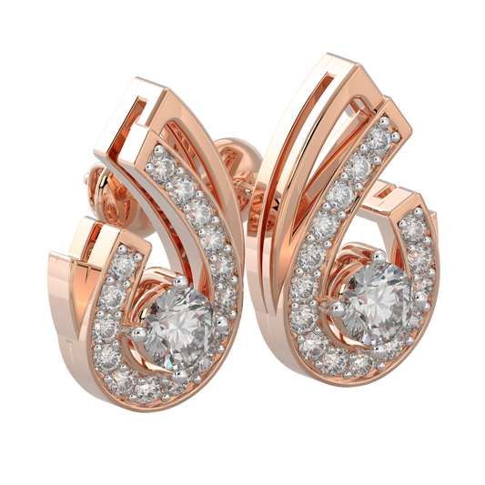 Pink Gold-Nova Diamond Earring Studs_view=3DV