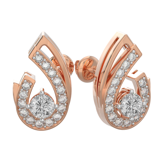 Pink Gold-Nova Diamond Earring Studs_view=FRONT
